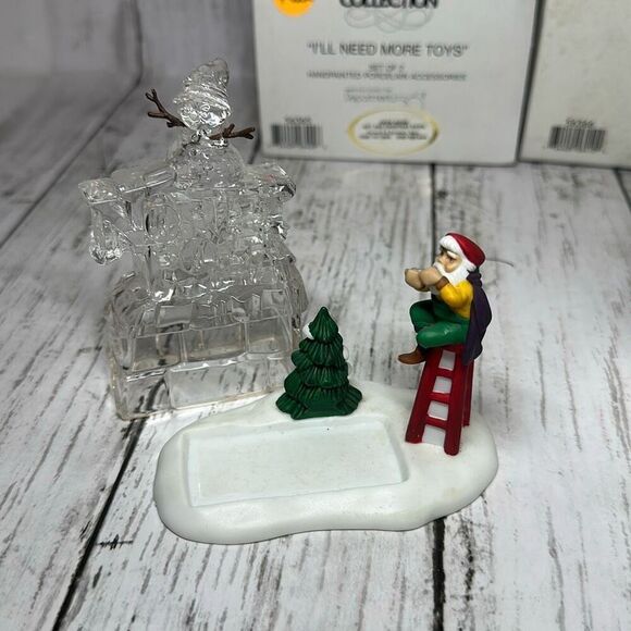 Department 56 Lot of 4 Village Accessories A Busy Elf Candy Cane Bench - Picture 8 of 11